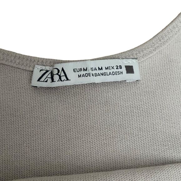 Zara Women's Gray Low Crotch Jumpsuit Playsuit Size M Patch Pockets 100% Cotton - Picture 6 of 8